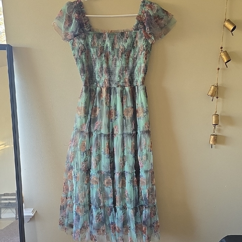 Baltic Born Dress in Green and Pink Floral - Picture 2 of 8